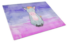Load image into Gallery viewer, Donkey Watercolor Glass Cutting Boards – Durable, Decorative Kitchen Art Large BB7415LCB