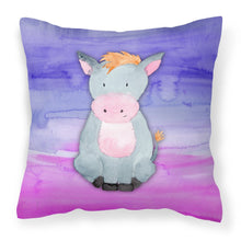 Load image into Gallery viewer, Donkey Watercolor Fabric Decorative Pillow BB7415PW1818