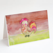 Load image into Gallery viewer, Rooster Watercolor Greeting Cards -  Blank Note Cards – 8-Pack of Artist-Designed Cards with Envelopes