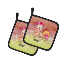 Load image into Gallery viewer, Rooster Watercolor Pot Holders - Set of 2 - Heat-Resistant Kitchen Essentials BB7417PTHD