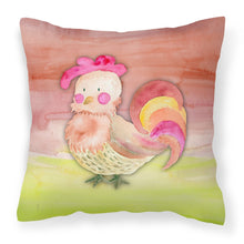 Load image into Gallery viewer, Rooster Watercolor Fabric Decorative Pillow BB7417PW1818