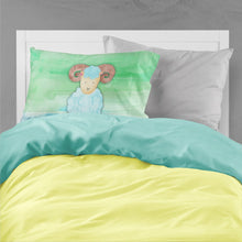 Load image into Gallery viewer, Ram Sheep Watercolor Fabric Standard Pillowcase – Artistic Decorative Front, White Back BB7418PILLOWCASE
