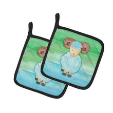 Load image into Gallery viewer, Ram Sheep Watercolor Pot Holders - Set of 2 - Heat-Resistant Kitchen Essentials BB7418PTHD