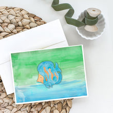 Load image into Gallery viewer, Blue Fish Watercolor Greeting Cards -  Blank Note Cards – 8-Pack of Artist-Designed Cards with Envelopes