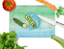 Load image into Gallery viewer, Blue Fish Watercolor Glass Cutting Boards – Durable, Decorative Kitchen Art Large BB7419LCB