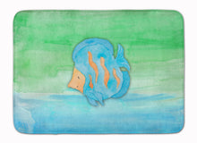 Load image into Gallery viewer, Blue Fish Watercolor Machine Washable Memory Foam Mat BB7419RUG