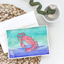 Load image into Gallery viewer, Crab Watercolor Greeting Cards -  Blank Note Cards – 8-Pack of Artist-Designed Cards with Envelopes