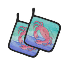 Load image into Gallery viewer, Crab Watercolor Pot Holders - Set of 2 - Heat-Resistant Kitchen Essentials BB7420PTHD