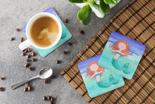 Load image into Gallery viewer, Ginger Mermaid Watercolor Foam Coaster  BB7421FC