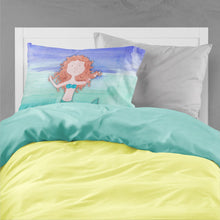 Load image into Gallery viewer, Ginger Mermaid Watercolor Fabric Standard Pillowcase – Artistic Decorative Front, White Back BB7421PILLOWCASE