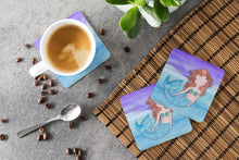 Load image into Gallery viewer, Brunette Mermaid Watercolor Foam Coaster  BB7422FC