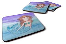 Load image into Gallery viewer, Brunette Mermaid Watercolor Foam Coaster  BB7422FC
