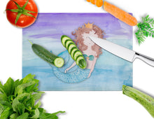Load image into Gallery viewer, Brunette Mermaid Watercolor Glass Cutting Boards – Durable, Decorative Kitchen Art Large BB7422LCB