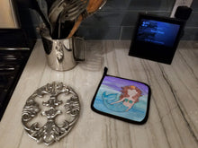 Load image into Gallery viewer, Brunette Mermaid Watercolor Pot Holders - Set of 2 - Heat-Resistant Kitchen Essentials BB7422PTHD