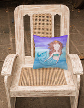 Load image into Gallery viewer, Brunette Mermaid Watercolor Fabric Decorative Pillow BB7422PW1818