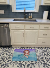 Load image into Gallery viewer, Brunette Mermaid Watercolor Machine Washable Memory Foam Mat BB7422RUG