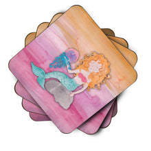 Load image into Gallery viewer, Blonde Mermaid Watercolor Foam Coaster  BB7423FC