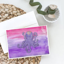 Load image into Gallery viewer, Octopus Watercolor Greeting Cards -  Blank Note Cards – 8-Pack of Artist-Designed Cards with Envelopes