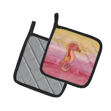 Load image into Gallery viewer, Seahorse Watercolor Pot Holders - Set of 2 - Heat-Resistant Kitchen Essentials BB7425PTHD