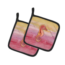 Load image into Gallery viewer, Seahorse Watercolor Pot Holders - Set of 2 - Heat-Resistant Kitchen Essentials BB7425PTHD