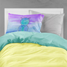 Load image into Gallery viewer, Blue Owl Watercolor Fabric Standard Pillowcase – Artistic Decorative Front, White Back BB7426PILLOWCASE