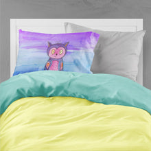 Load image into Gallery viewer, Pink and Purple Owl Watercolor Fabric Standard Pillowcase – Artistic Decorative Front, White Back BB7427PILLOWCASE