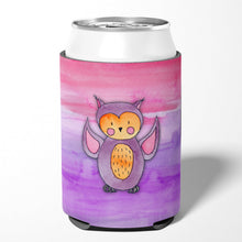 Load image into Gallery viewer, Pink and Purple Owl Watercolor Can or Bottle Hugger BB7428CC