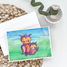 Load image into Gallery viewer, Momma and Baby Owl Watercolor Greeting Cards -  Blank Note Cards – 8-Pack of Artist-Designed Cards with Envelopes