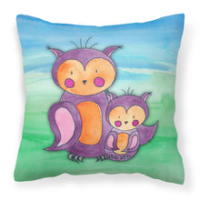 Load image into Gallery viewer, Momma and Baby Owl Watercolor Fabric Decorative Pillow BB7430PW1818