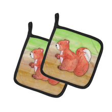Load image into Gallery viewer, Squirrel Watercolor Pot Holders - Set of 2 - Heat-Resistant Kitchen Essentials BB7431PTHD
