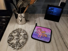Load image into Gallery viewer, Pink Unicorn Watercolor Pot Holders - Set of 2 - Heat-Resistant Kitchen Essentials BB7432PTHD