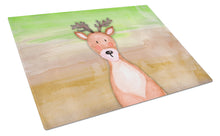 Load image into Gallery viewer, Deer Watercolor Glass Cutting Boards – Durable, Decorative Kitchen Art Large BB7435LCB
