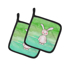Load image into Gallery viewer, Bunny Rabbit Watercolor Pot Holders - Set of 2 - Heat-Resistant Kitchen Essentials BB7437PTHD