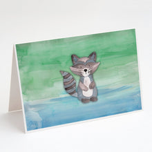 Load image into Gallery viewer, Raccoon Watercolor Greeting Cards -  Blank Note Cards – 8-Pack of Artist-Designed Cards with Envelopes