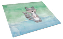 Load image into Gallery viewer, Raccoon Watercolor Glass Cutting Boards – Durable, Decorative Kitchen Art Large BB7438LCB