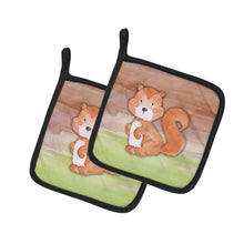 Load image into Gallery viewer, Squirrel Watercolor Pot Holders - Set of 2 - Heat-Resistant Kitchen Essentials BB7439PTHD