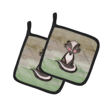 Load image into Gallery viewer, Badger Watercolor Pot Holders - Set of 2 - Heat-Resistant Kitchen Essentials BB7440PTHD