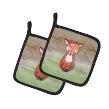 Load image into Gallery viewer, Baby Deer Watercolor Pot Holders - Set of 2 - Heat-Resistant Kitchen Essentials BB7442PTHD