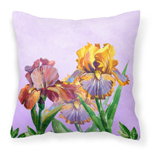 Load image into Gallery viewer, Purple and Yellow Iris Fabric Decorative Pillow BB7445PW1818