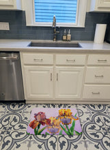 Load image into Gallery viewer, Purple and Yellow Iris Machine Washable Memory Foam Mat BB7445RUG