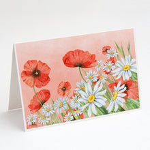 Load image into Gallery viewer, Poppies and Chamomiles Greeting Cards -  Blank Note Cards – 8-Pack of Artist-Designed Cards with Envelopes