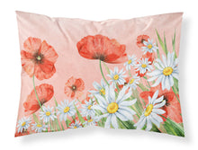 Load image into Gallery viewer, Poppies and Chamomiles Fabric Standard Pillowcase – Artistic Decorative Front, White Back BB7448PILLOWCASE