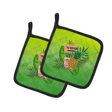 Load image into Gallery viewer, To the Beach Summer Pot Holders - Set of 2 - Heat-Resistant Kitchen Essentials BB7450PTHD