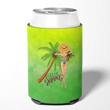 Load image into Gallery viewer, Hello Summer Lady in Swimsuit Can or Bottle Hugger BB7452CC