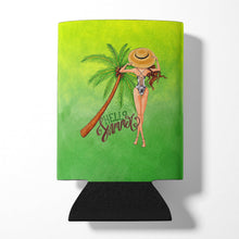 Load image into Gallery viewer, Hello Summer Lady in Swimsuit Can or Bottle Hugger BB7452CC