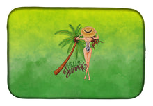 Load image into Gallery viewer, Hello Summer Lady in Swimsuit Dish Drying Mat – Absorbent, Artistic Kitchen Essentials BB7452DDM