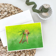 Load image into Gallery viewer, Hello Summer Lady in Swimsuit Greeting Cards -  Blank Note Cards – 8-Pack of Artist-Designed Cards with Envelopes