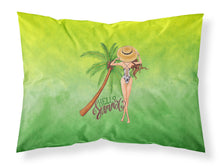 Load image into Gallery viewer, Hello Summer Lady in Swimsuit Fabric Standard Pillowcase – Artistic Decorative Front, White Back BB7452PILLOWCASE