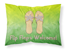 Load image into Gallery viewer, Flip Flops Welcome Fabric Standard Pillowcase – Artistic Decorative Front, White Back BB7454PILLOWCASE