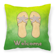 Load image into Gallery viewer, Flip Flops Welcome Fabric Decorative Pillow BB7454PW1818